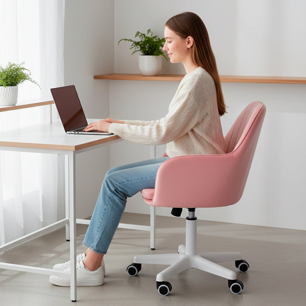 Silla Giratoria de Escritorio Oficina Buckingham Soft Rosado Bean