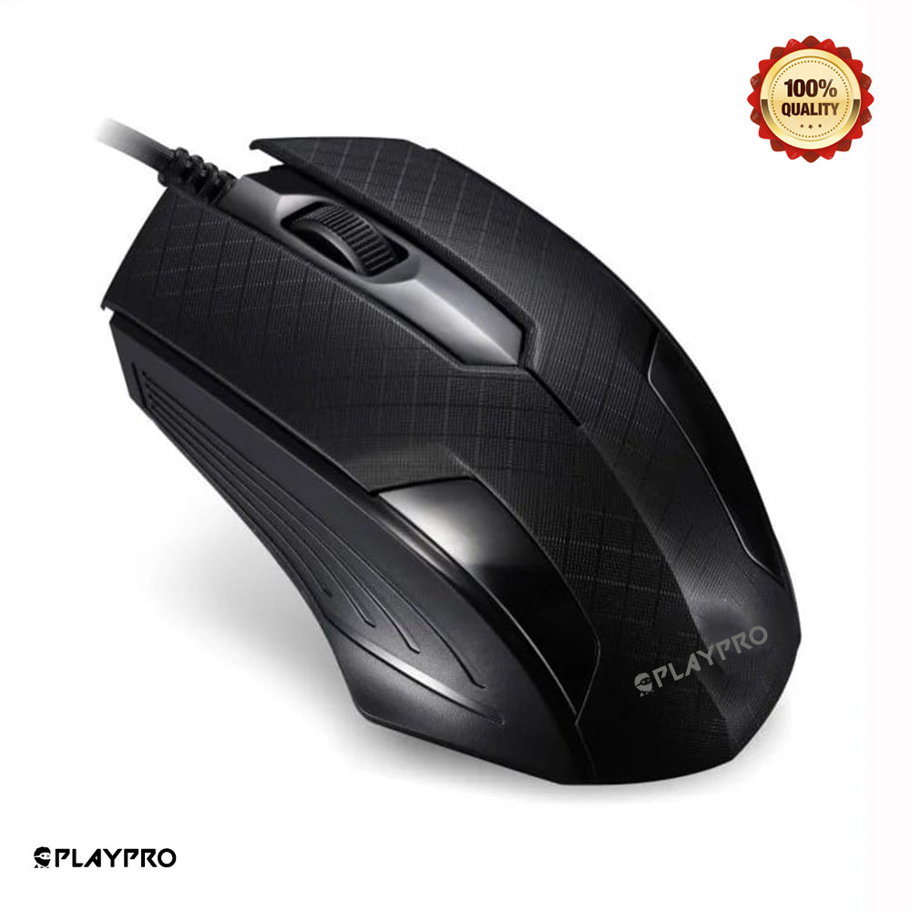 Mouse Ergonómico Usb Pc Laptop Computadora Negro PLaypro TYM350006