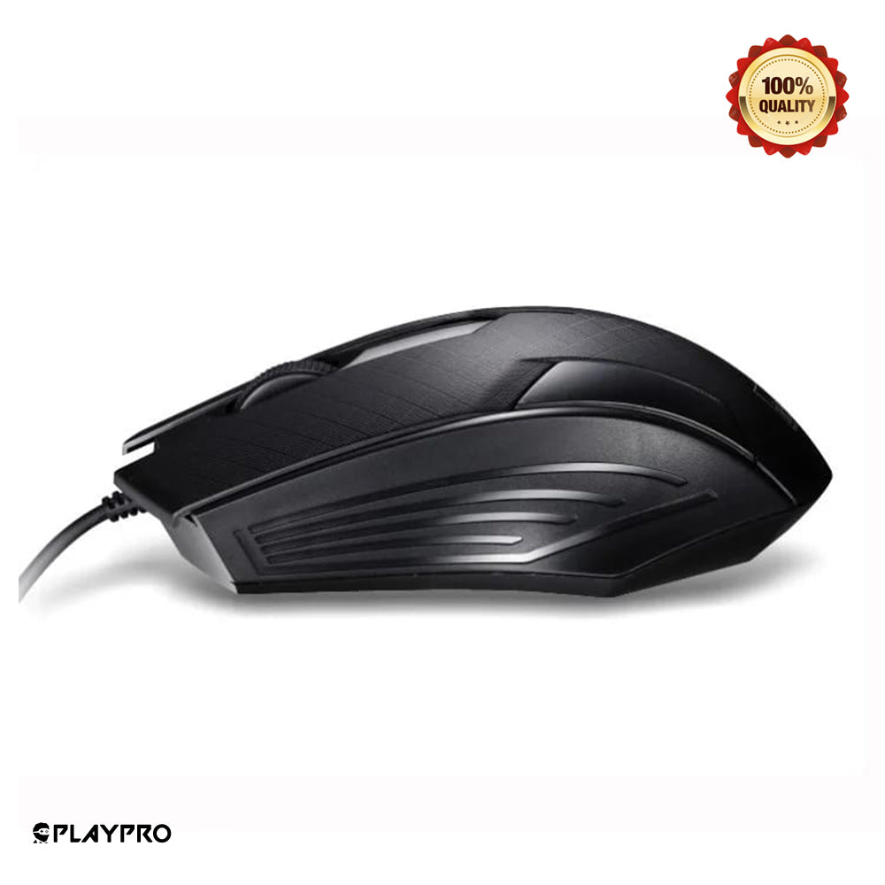 Mouse Ergonómico Usb Pc Laptop Computadora Negro PLaypro TYM350006