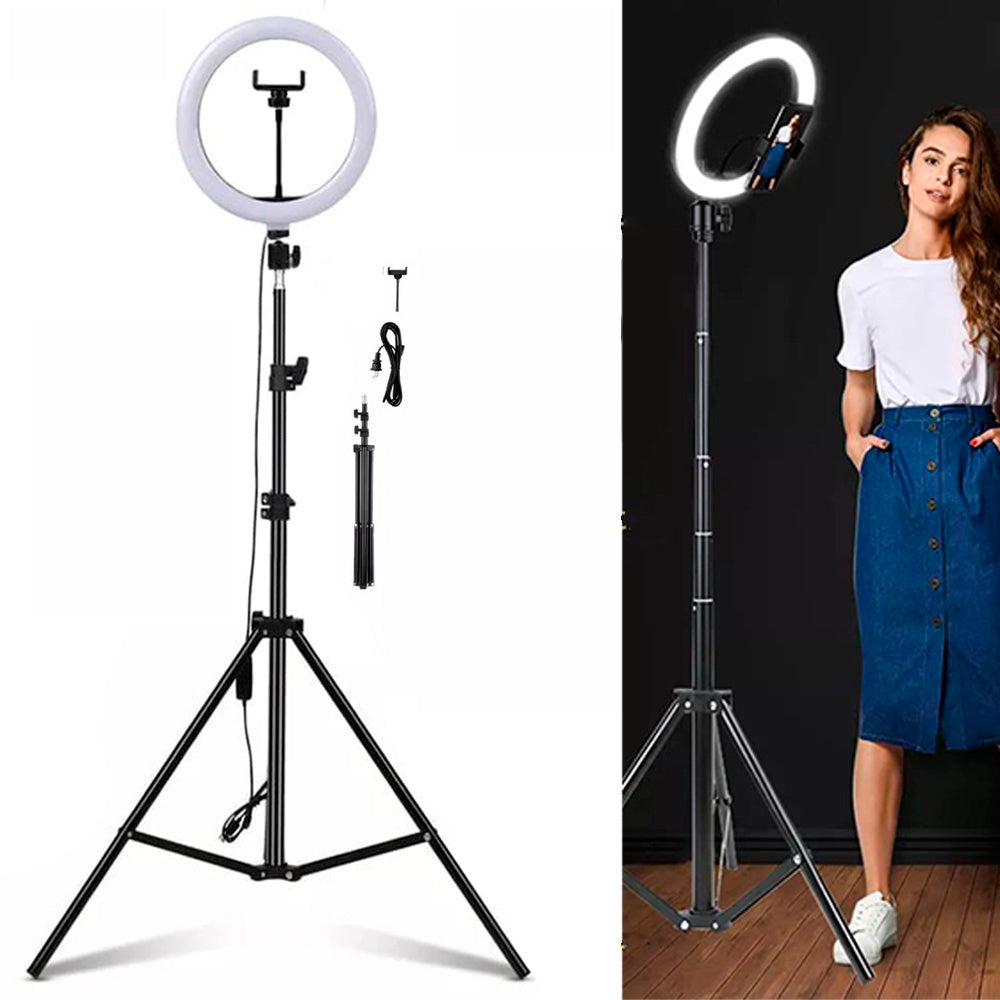Aro de Luz de 30 cm con Trípode de 2.10 m Mejor Calidad