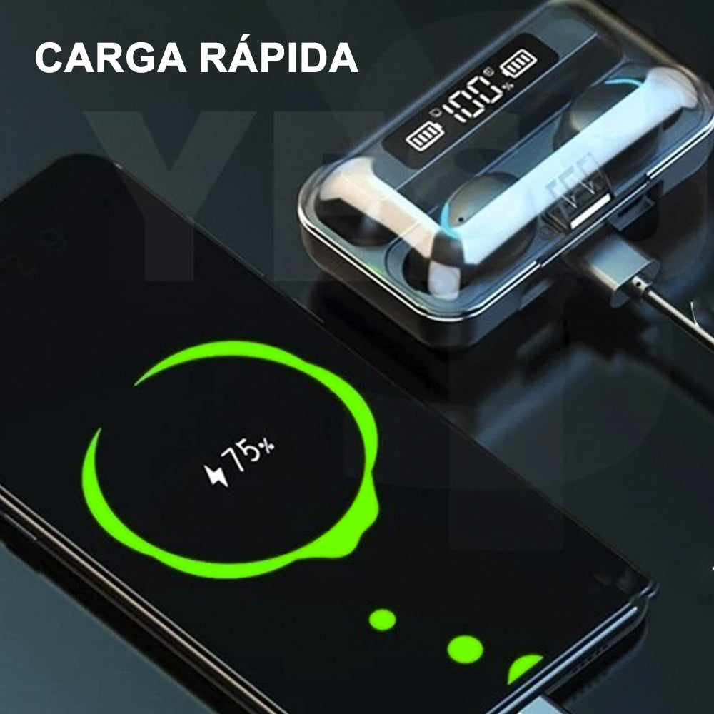 Audífonos Bluetooth F9-5C Inalámbrico Powerbank Touch Pantalla Led