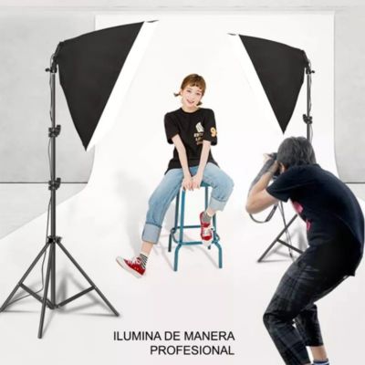 Kit fotografía Interlud profesional video fondo verde + parantes + soft box iluminación + maletín negro FYI260012