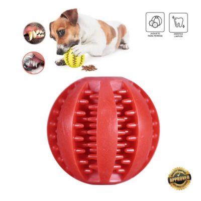 Pelota Interactiva Antiestrés Limpia Dientes para Perros MOS310022 Rojo