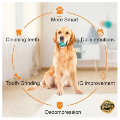 Pelota Interactiva Antiestrés Limpia Dientes para Perros MOS310026 Azul