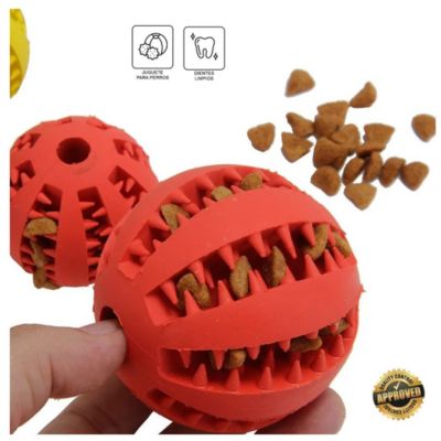Pelota Interactiva Antiestrés Limpia Dientes para Perros MOS310022 Rojo