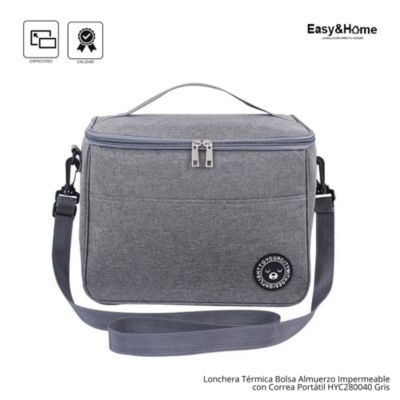 Lonchera Térmica Bolsa Almuerzo Impermeable EasyHome HYC280040 Gris