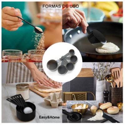 Tazas Medidoras para Cocina Set 5 Easy&Home HYC280045 Gris