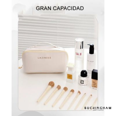Neceser Organizador Estuche de Maquillaje Cosméticos PU con Asa MDA290026 Rosado