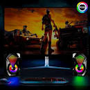 Combo Micrófono Profesional de Mesa Black Dreizt + Parlantes Gamer D4500 Luces Multicolor RGB
