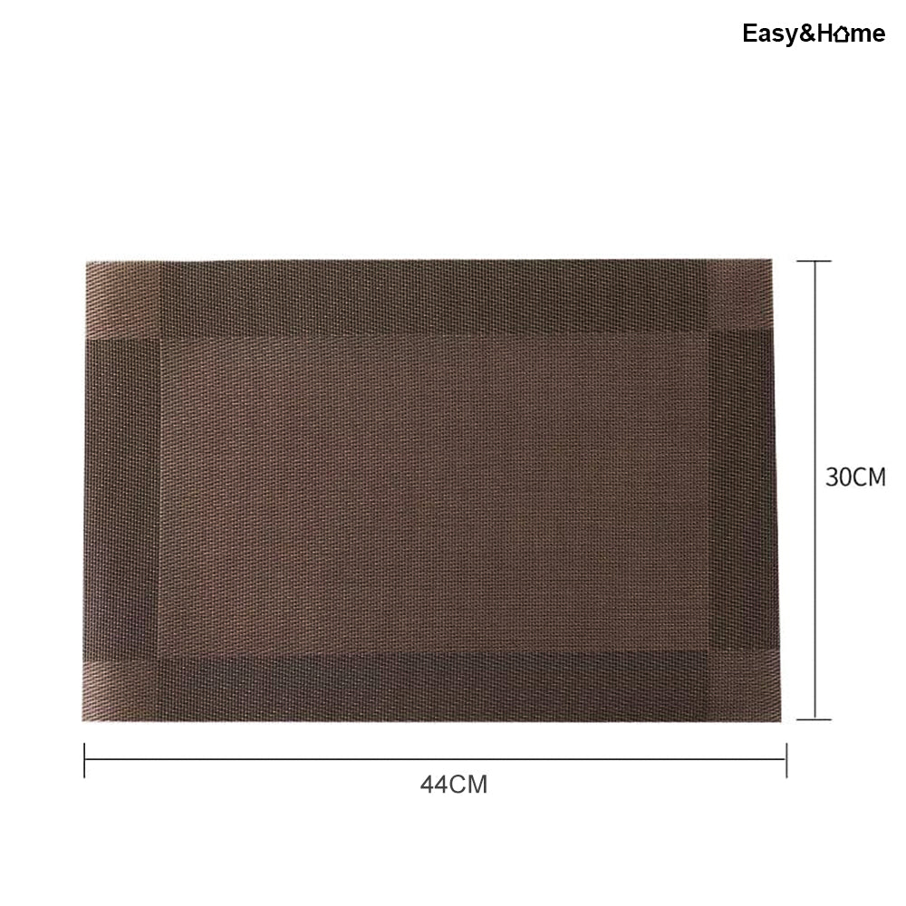 Mantel individual Rectangular Set x 4 de Mesa Minimalista Easy&Home Marrón Oscuro