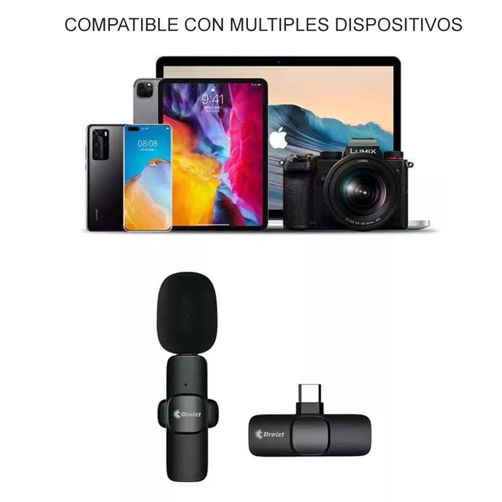 Micrófono Inalámbrico Lavalier Dreizt – Ideal para Video y Vlog