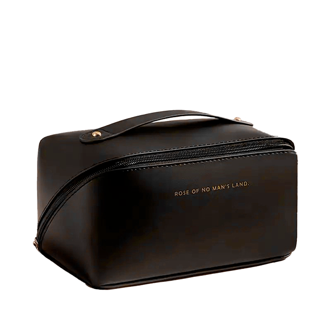 Neceser Organizador Estuche de Maquillaje Cosméticos PU con Asa MDA290044 Negro