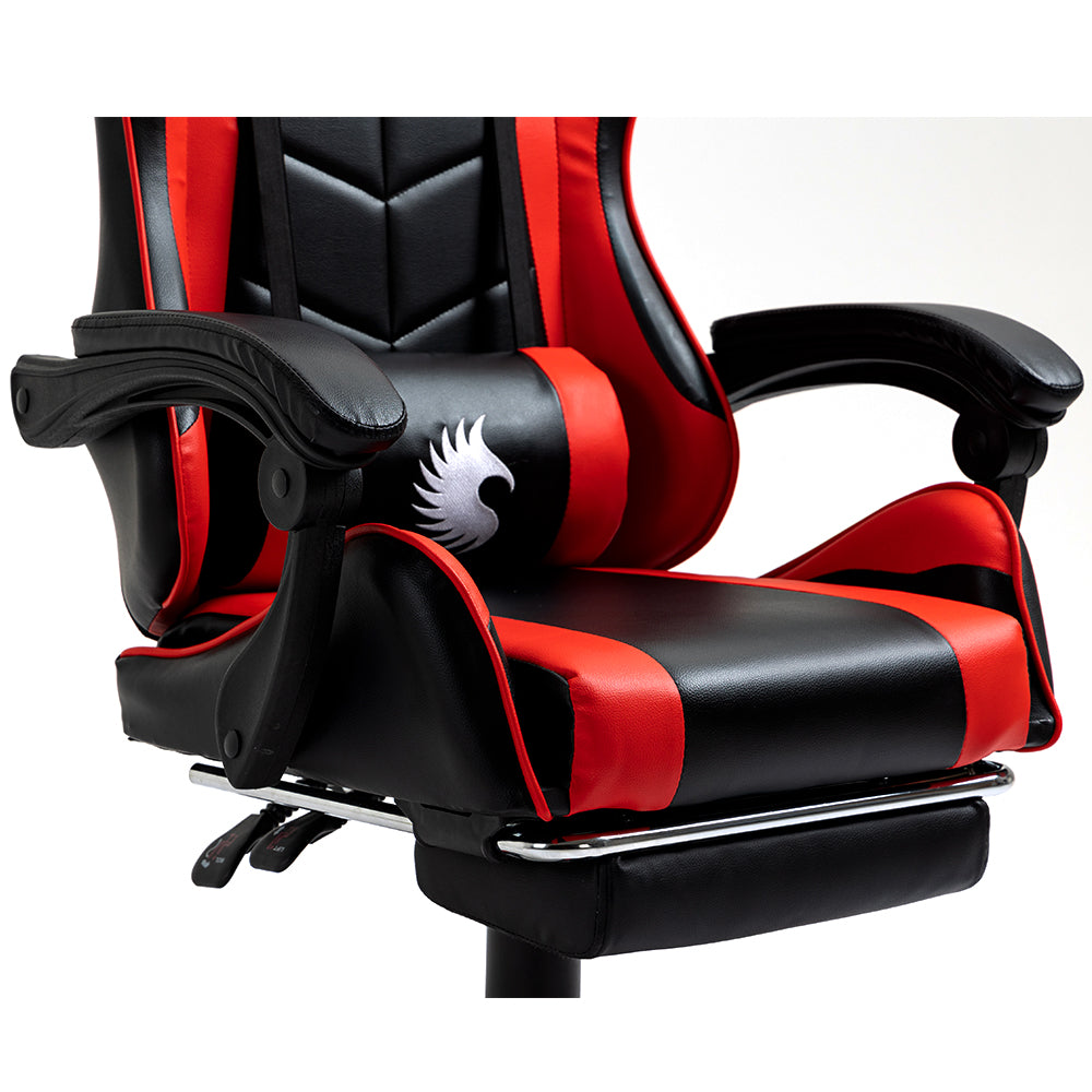 Silla Gamer Ergonómica Dreizt Shine Series Rojo con Posapies Reclinable