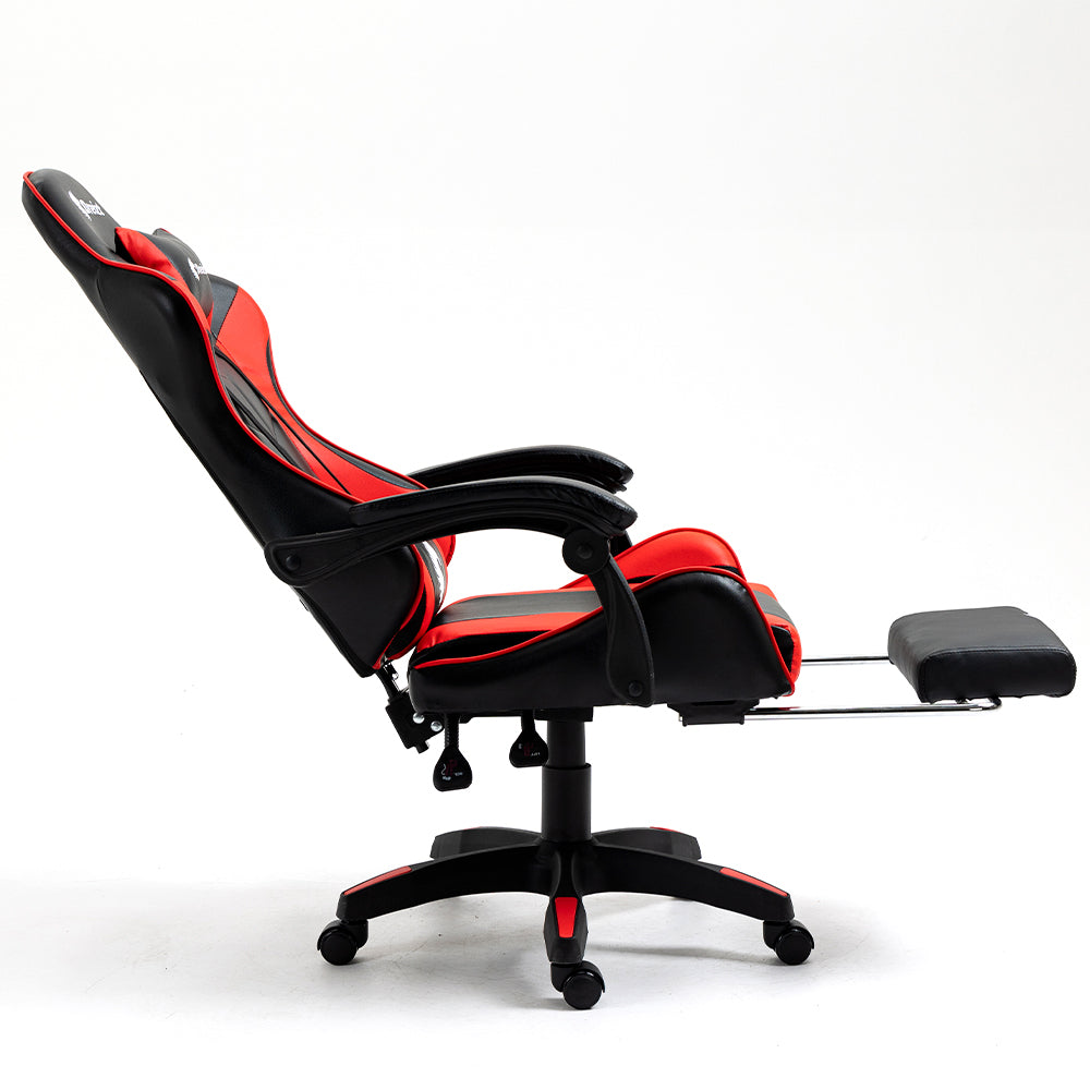 Silla Gamer Ergonómica Dreizt Shine Series Rojo con Posapies Reclinable