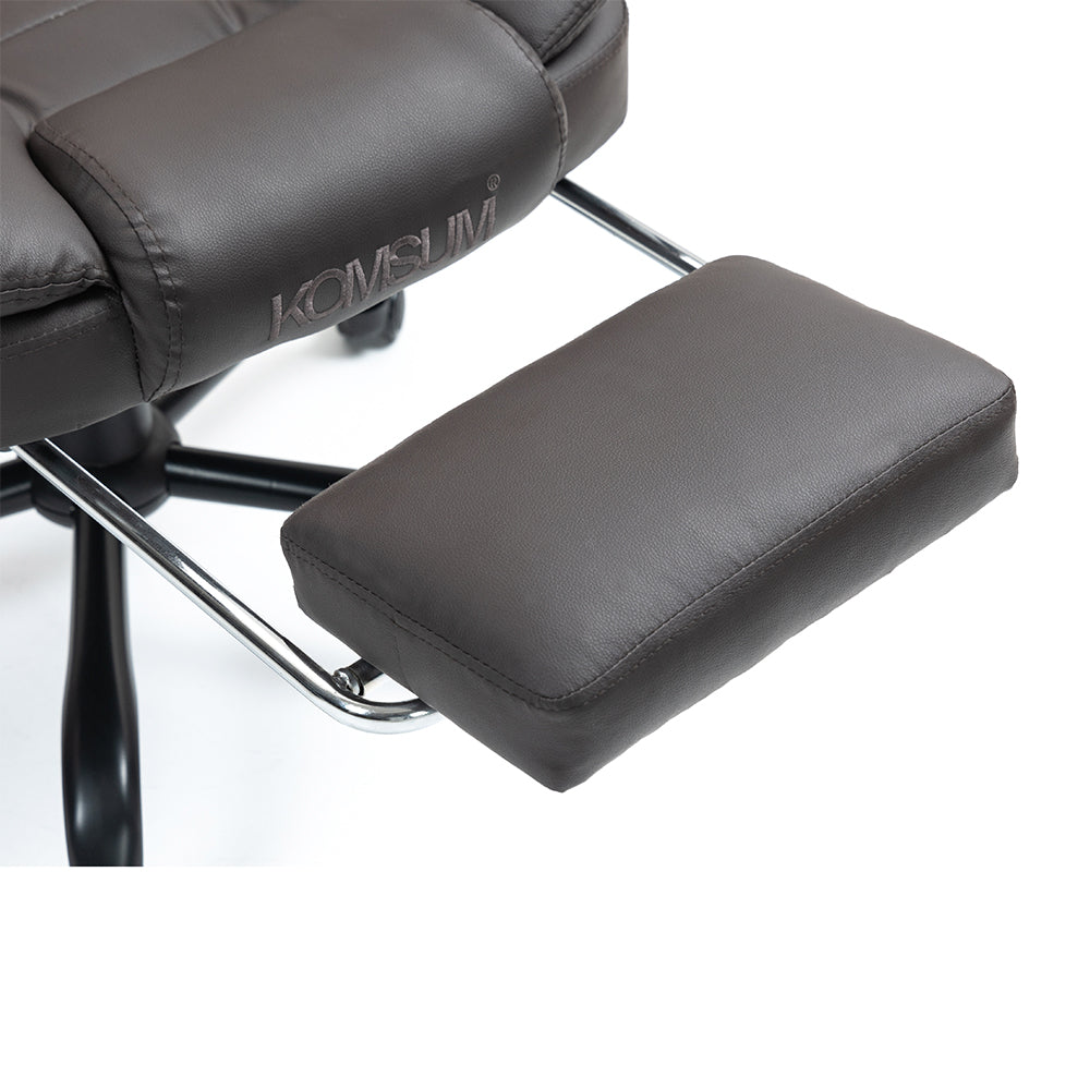 Silla Ergonomica Oficina Gerencial Base de Acero Roma Komsum Marron Oscuro