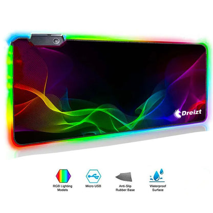Mousepad Gamer DREIZT RGB Multicolor Diseño DESTELLOS XL 80cm x 30cm