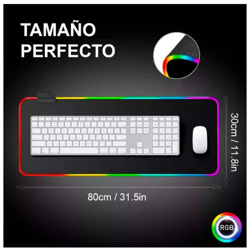 Mousepad Gamer DREIZT RGB Multicolor Diseño DESTELLOS XL 80cm x 30cm
