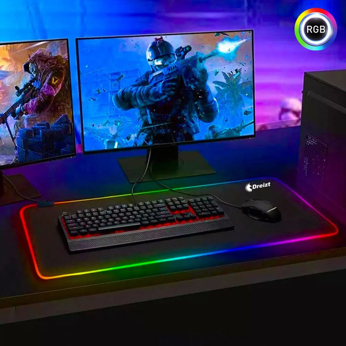 Mousepad Gamer RGB Multicolor XL 80cm x 30cm