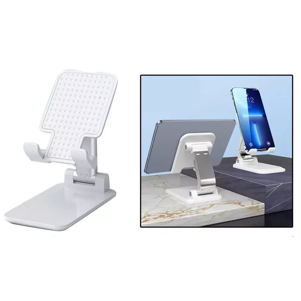 Soporte de Celular Escritorio Alto Regulable Plegable Portátil Oficina Blanco