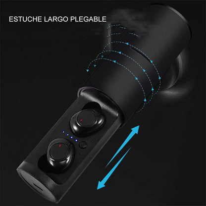 Audífonos Inalámbrico Bluetooth Dreizt  Profesionales con estuche Largo TWS AU240014 Negro