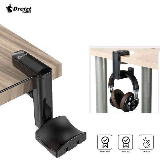 Soporte de Audífonos Para Escritorio Dreizt AU240016 Negro