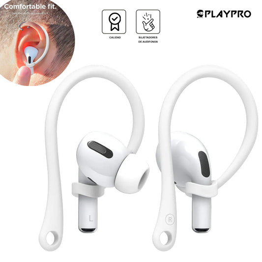 Sujetador Gancho para Audifonos AirPods Playpro Blanco AU240017