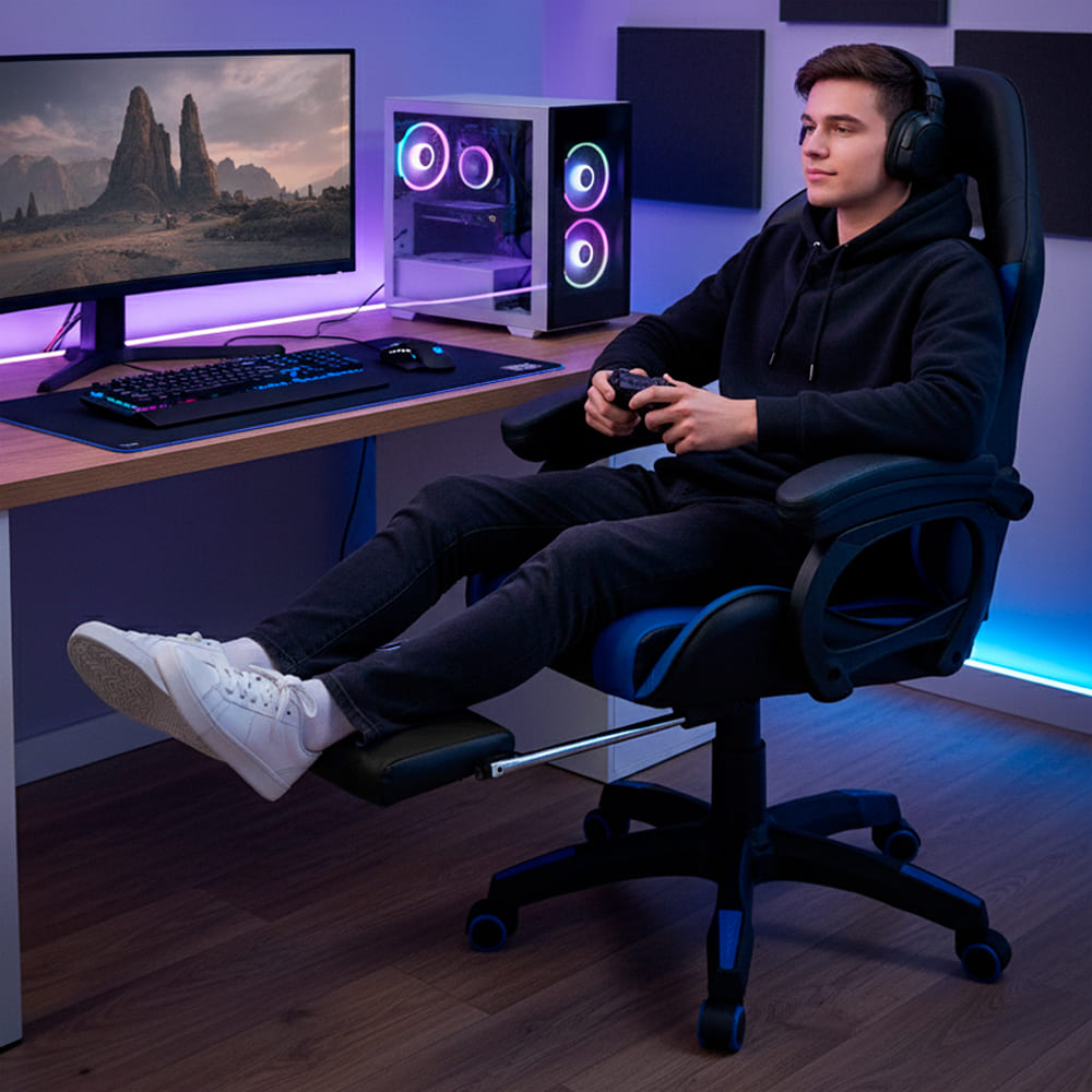 Silla Gamer Reclinable Azul SEG420012