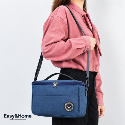 Lonchera Térmica Bolsa Almuerzo Impermeable con Correa Portátil Easy&Home HYC280039 Negro
