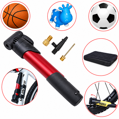 Inflador Bicicleta Pelota Portátil Rojo