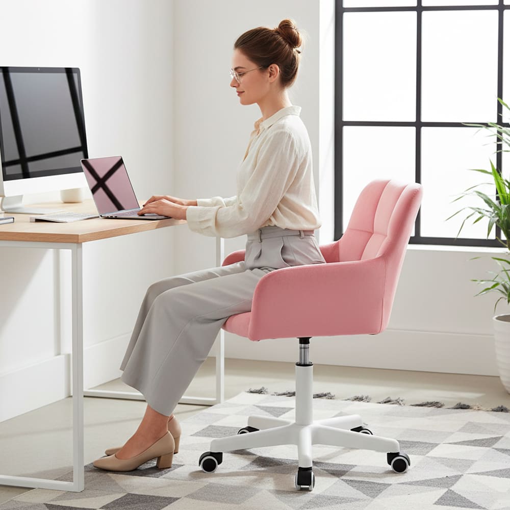 Silla Giratoria de Escritorio Oficina Buckingham Curve Rosado