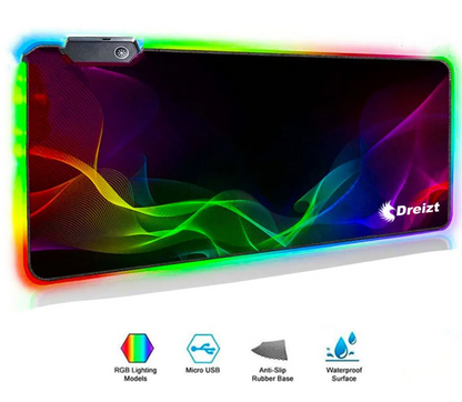 Mousepad Gamer DREIZT RGB Multicolor Diseño DESTELLOS XL 80cm x 30cm
