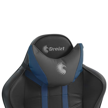 Silla Gamer Dreizt Devil Series Azul Dark 180° Reclinable Alta Calidad Con Posapies