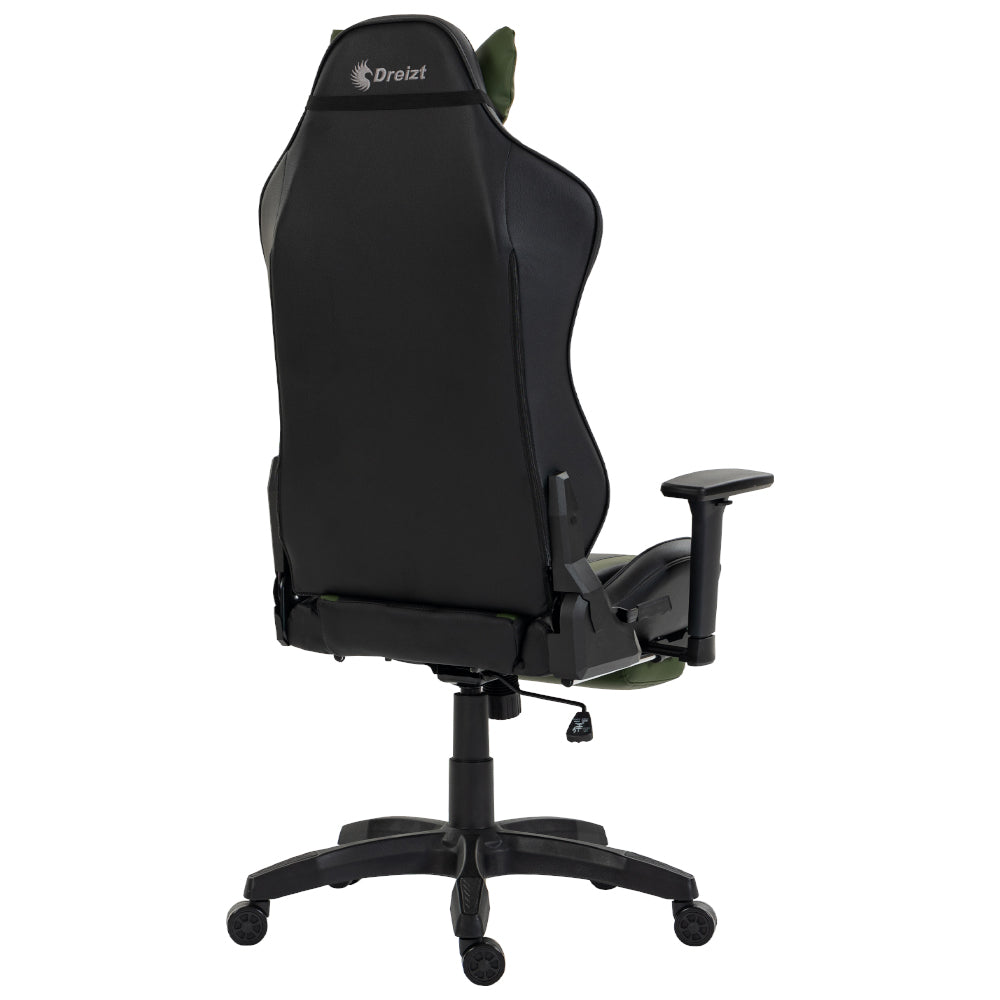 Silla Gamer Dreizt Devil Series Verde Dark 180° Reclinable Alta Calidad Con Posapies