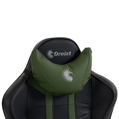 Silla Gamer Dreizt Devil Series Verde Dark 180° Reclinable Alta Calidad Con Posapies
