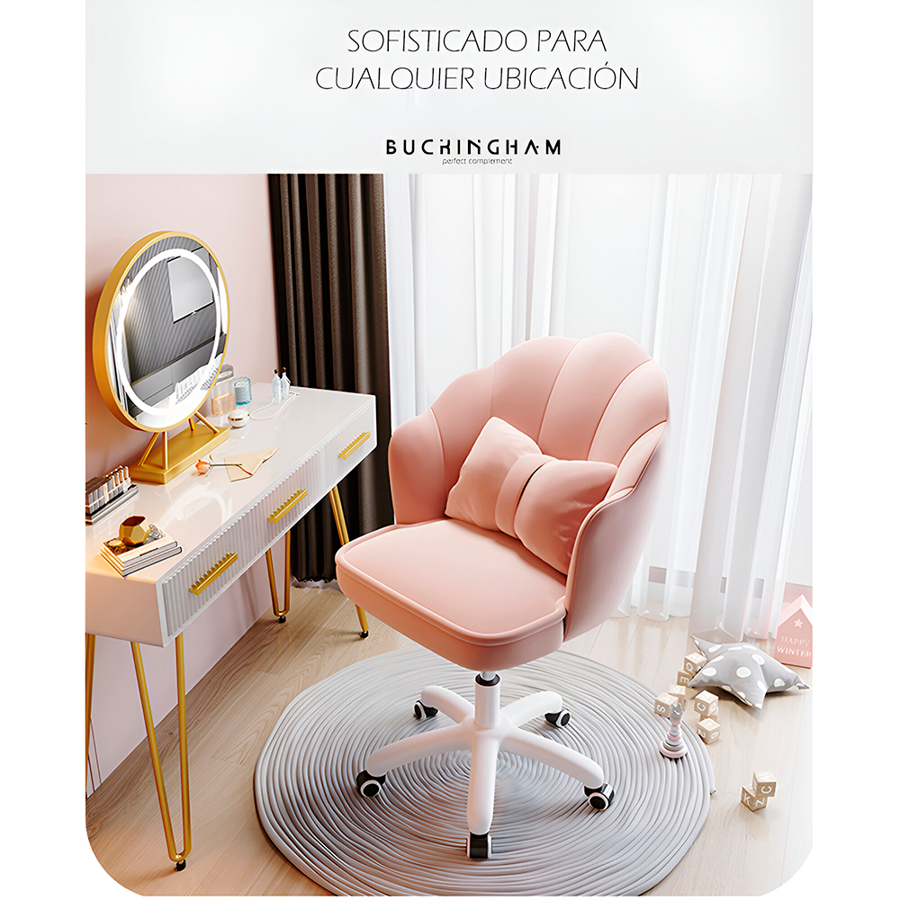 Silla Giratoria de Escritorio Oficina Q1 Rosada Buckingham