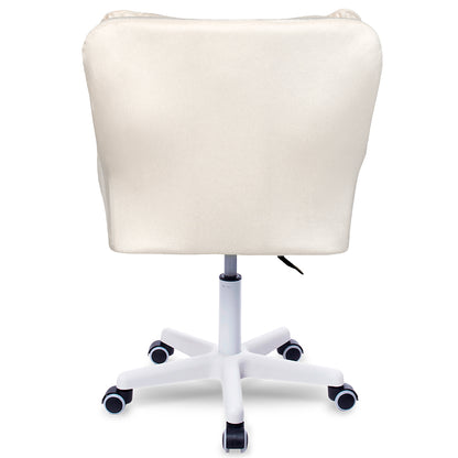 Silla Giratoria de Escritorio Oficina Buckingham Vanity Blanca