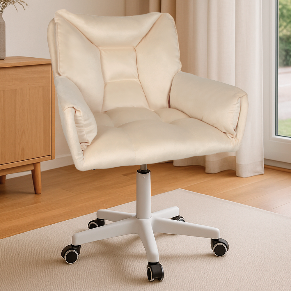 Silla Giratoria de Escritorio Oficina Buckingham Vanity Beige