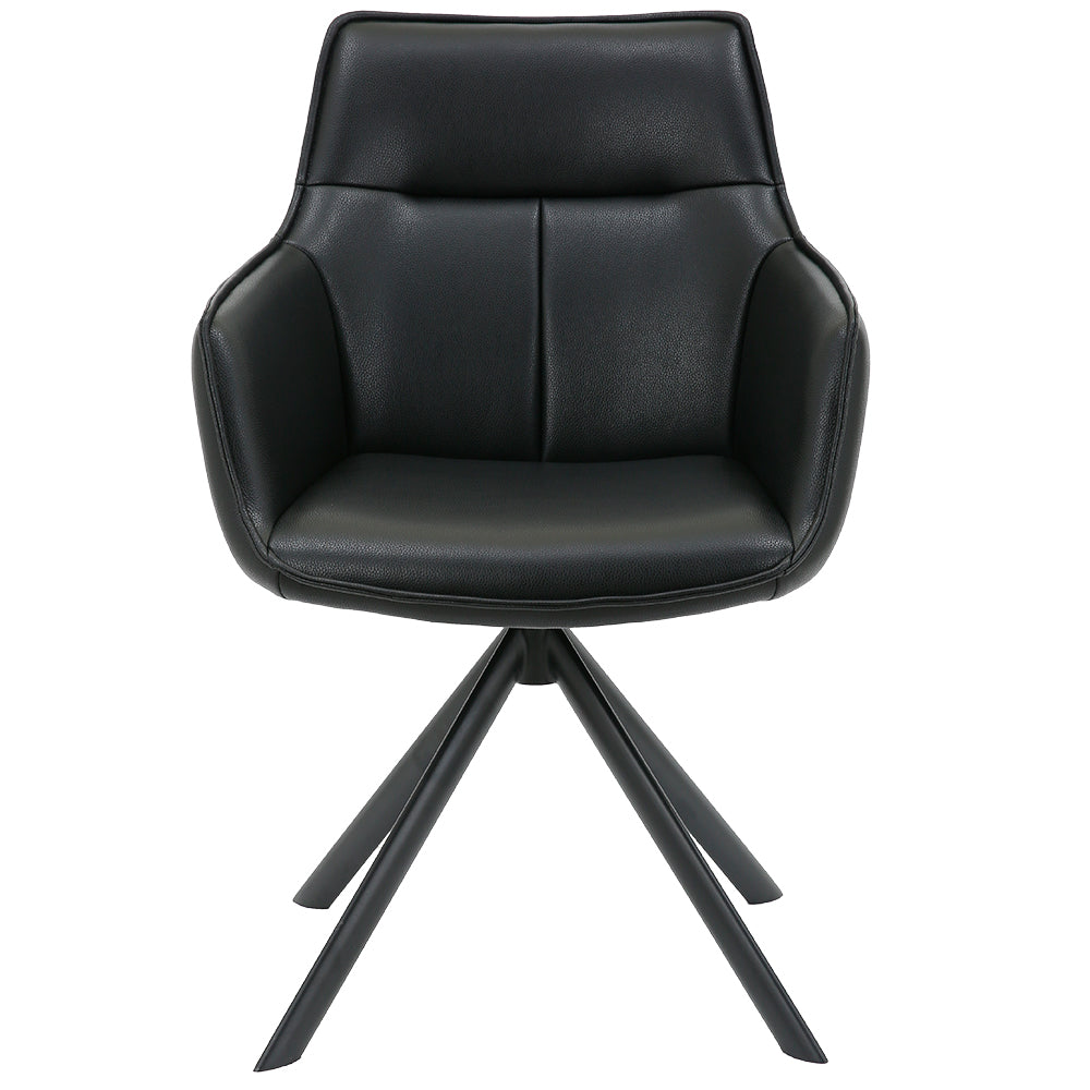 Butaca Cuero Giratoria 360° Buckingham Harland Negro