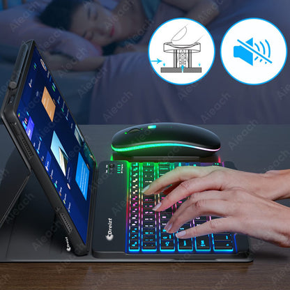 Kit Teclado y Mouse Luces RGB Inalámbrico Bluetooth Multidispositivo GR270027 Negro
