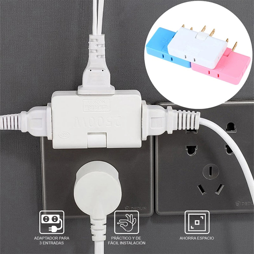 Enchufe Tomacorriente Múltiple Plano, Giratorio 180 Grados Plegable