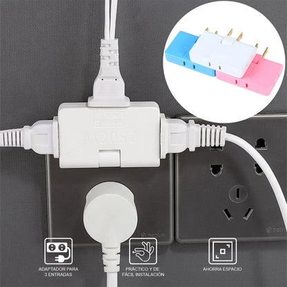 Enchufe Tomacorriente Múltiple Plano, Giratorio 180 Grados Plegable