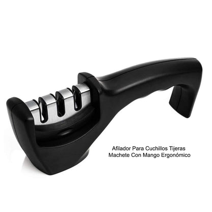 Afilador para Cuchillos Tijeras Machete con Mango Ergonómico Negro EASY&HOME