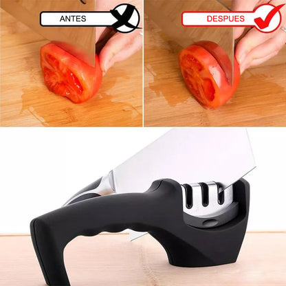 Afilador para Cuchillos Tijeras Machete con Mango Ergonómico Negro EASY&HOME