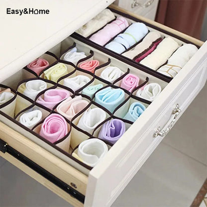 Juego de 4 Organizadores Plegables de Ropa Interior Easy&Home Beige