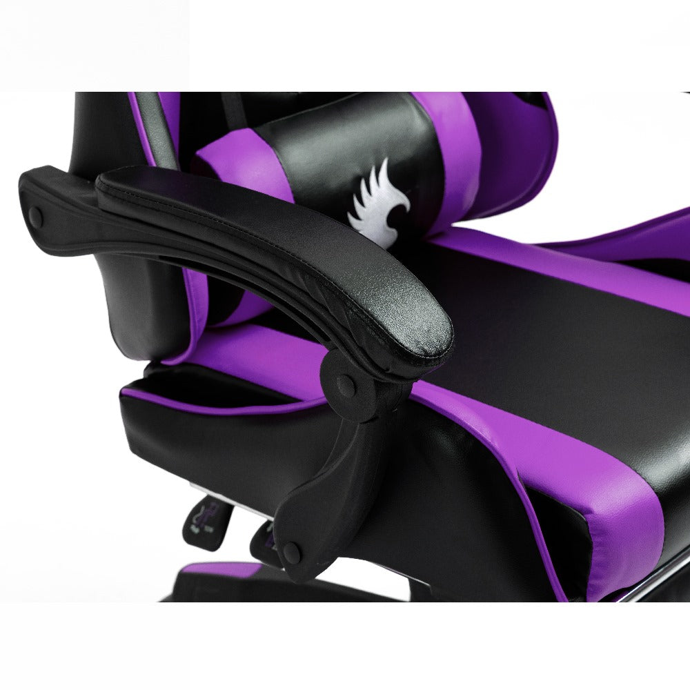 Silla Gamer Ergonómica Dreizt Shine Series Purpura Con Posapies Reclinable