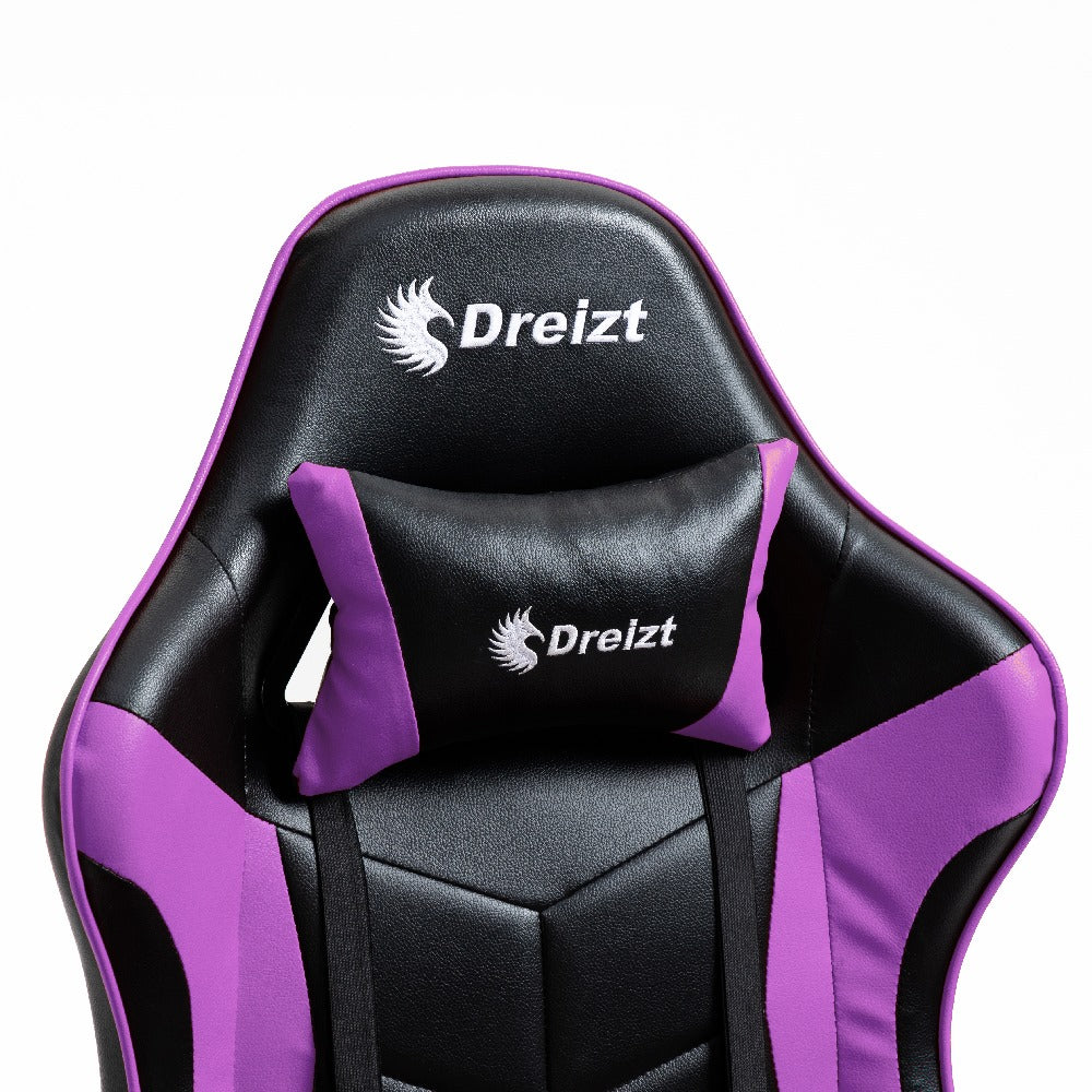 Silla Gamer Ergonómica Dreizt Shine Series Purpura Con Posapies Reclinable
