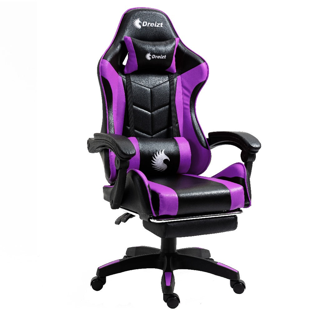 Silla Gamer Ergonómica Dreizt Shine Series Purpura Con Posapies Reclinable