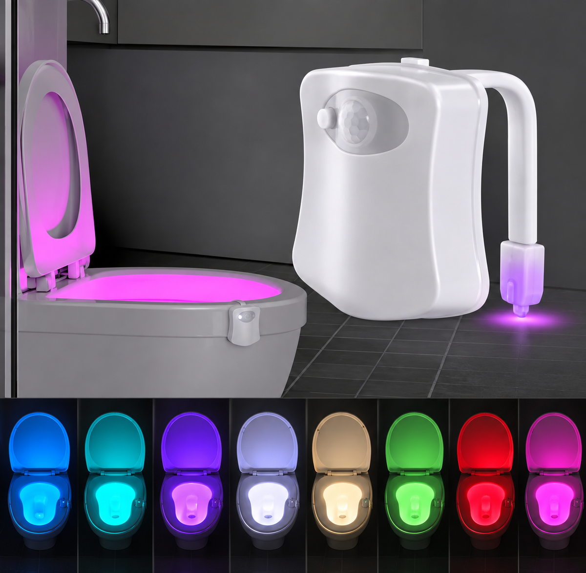 Luz de Inodoro Sensor de Luz Nocturna Led para Baño