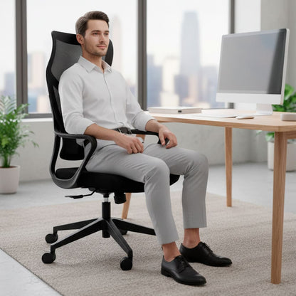 Silla Ergonomica de Oficina Ejecutiva Komsum Lyon Negro