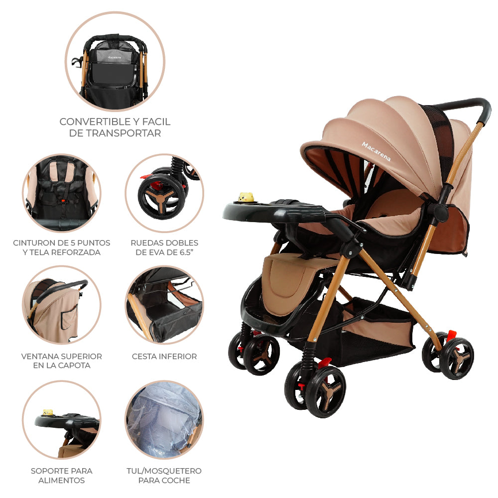Coche para Bebé Macarena City Beige